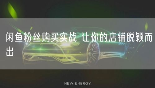 闲鱼粉丝购买实战 让你的店铺脱颖而出