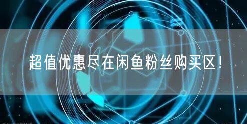 超值优惠尽在闲鱼粉丝购买区！