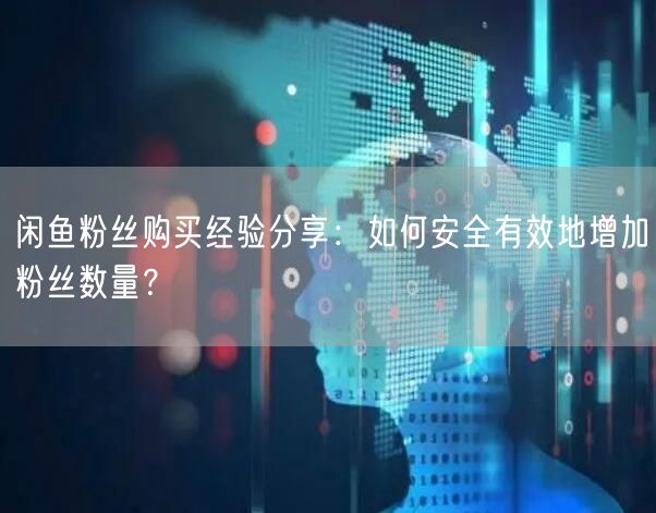 闲鱼粉丝购买经验分享：如何安全有效地增加粉丝数量？