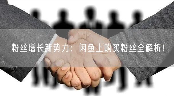 粉丝增长新势力:闲鱼上购买粉丝全解析!