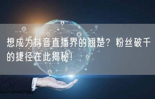 想成为抖音直播界的翘楚？粉丝破千的捷径在此揭秘！