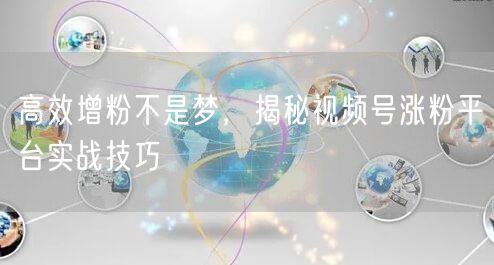高效增粉不是梦,揭秘视频号涨粉平台实战技巧