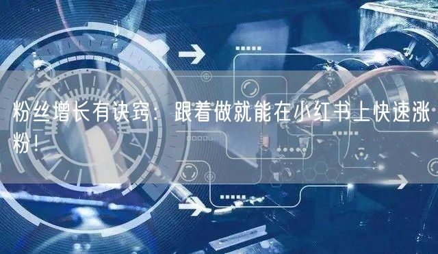 粉丝增长有诀窍：跟着做就能在小红书上快速涨粉！