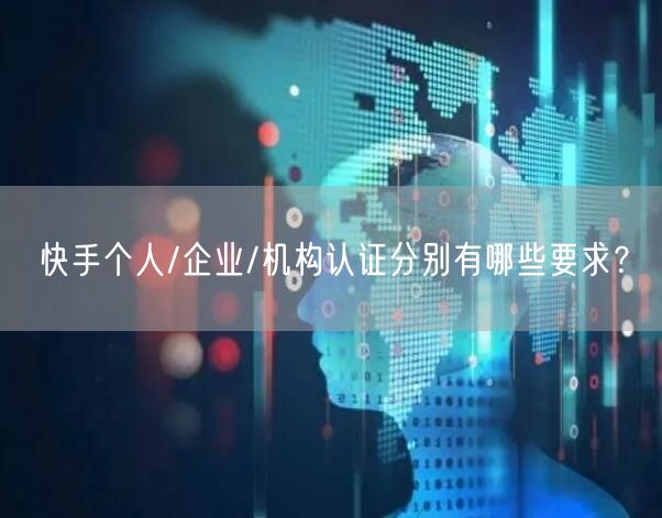 快手个人/企业/机构认证分别有哪些要求?