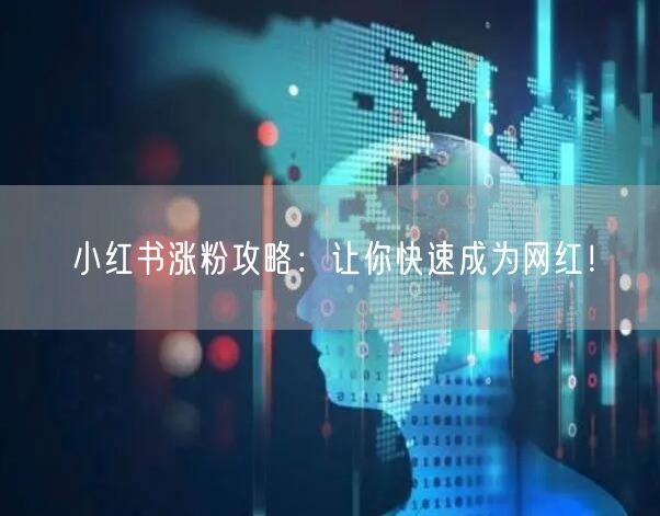 小红书涨粉攻略：让你快速成为网红！