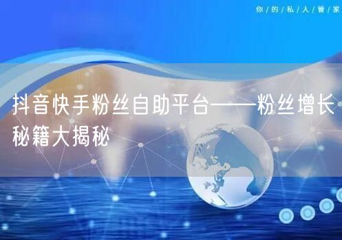抖音快手粉丝自助平台——粉丝增长秘籍大揭秘