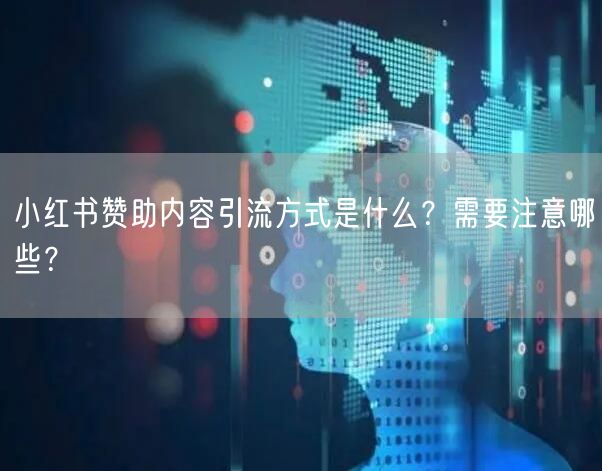 小红书赞助内容引流方式是什么?需要注意哪些?