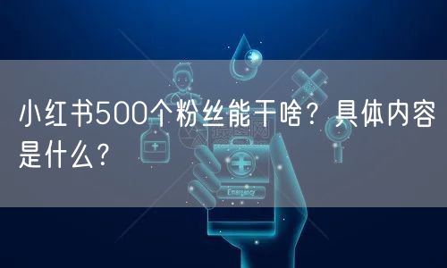 小红书500个粉丝能干啥?具体内容是什么?