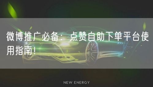 微博推广必备:点赞自助下单平台使用指南!