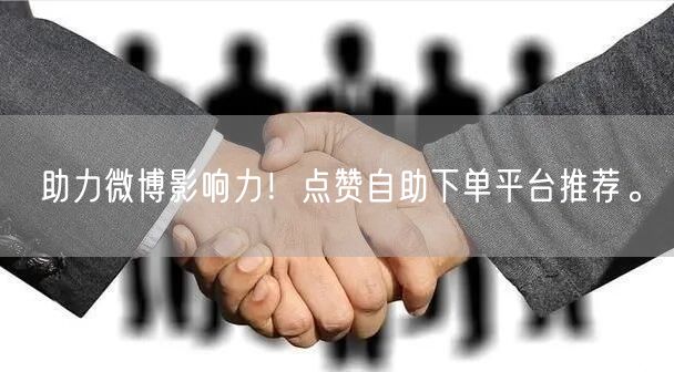 助力微博影响力!点赞自助下单平台推荐。
