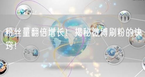 粉丝量翻倍增长!揭秘微博刷粉的诀窍!