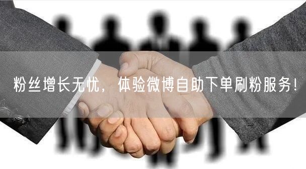 粉丝增长无忧,体验微博自助下单刷粉服务!