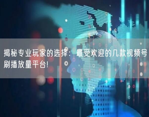 揭秘专业玩家的选择：最受欢迎的几款视频号刷播放量平台!