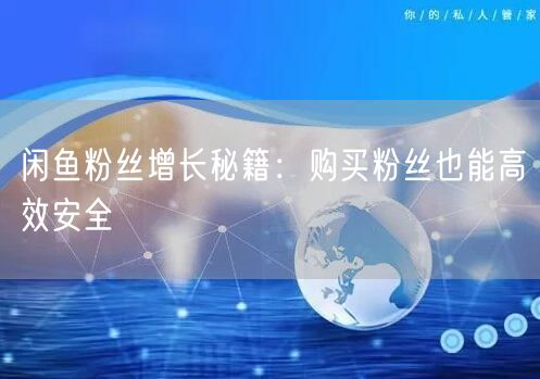 闲鱼粉丝增长秘籍：购买粉丝也能高效安全