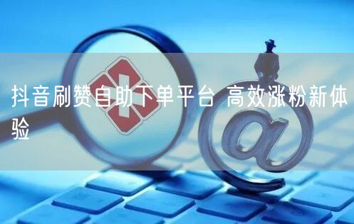 抖音刷赞自助下单平台 高效涨粉新体验